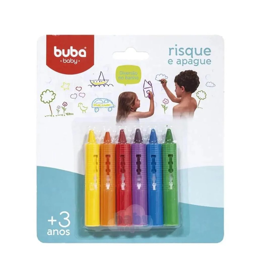 Giz De Banho Risque E Apague 6 Cores Buba