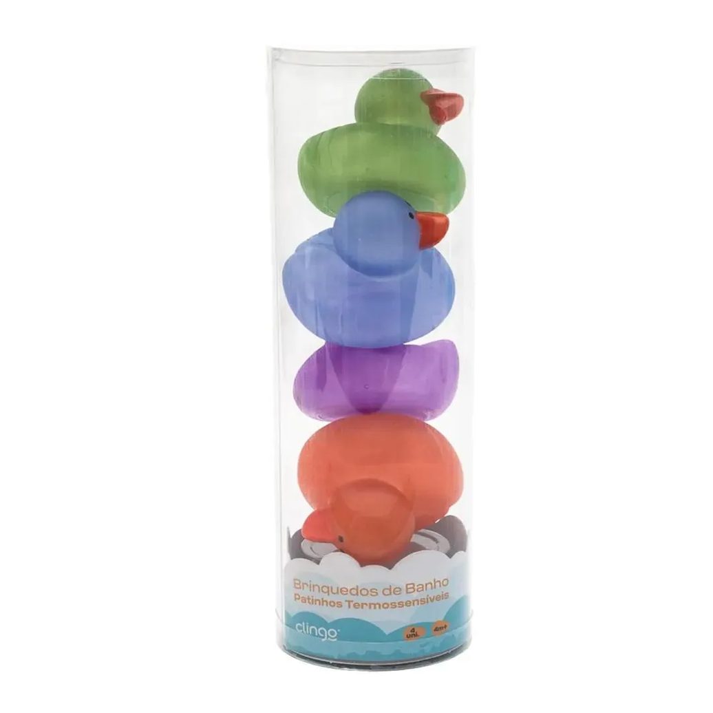 Brinquedos De Banho Patinhos Termossensíveis +4M 4Und Clingo