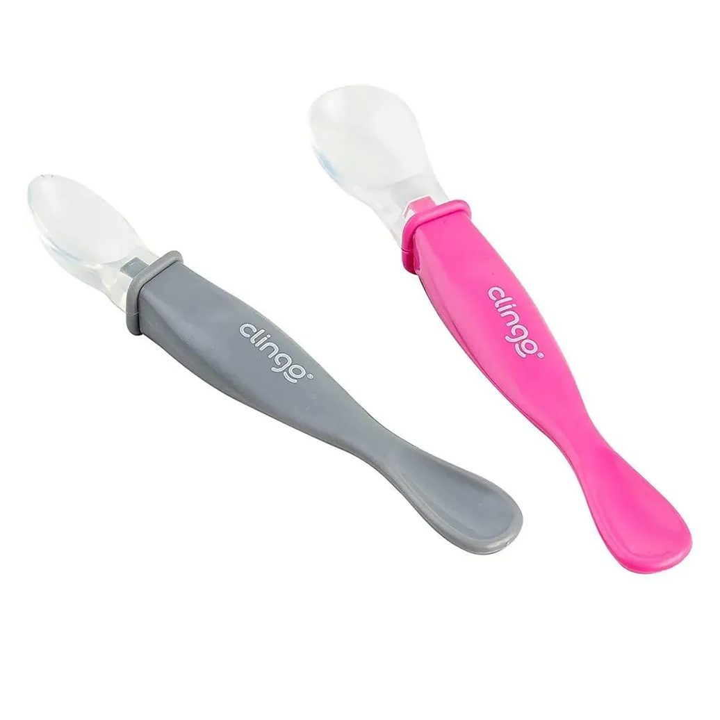 Colheres De Silicone 2 Pontas Rosa 2Und Clingo