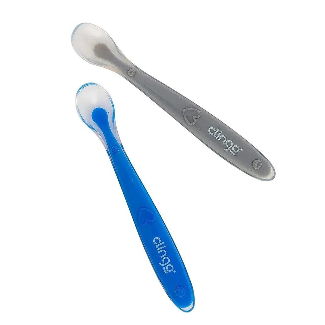 Colheres De Silicone Premium +6M Azul 2Und Clingo