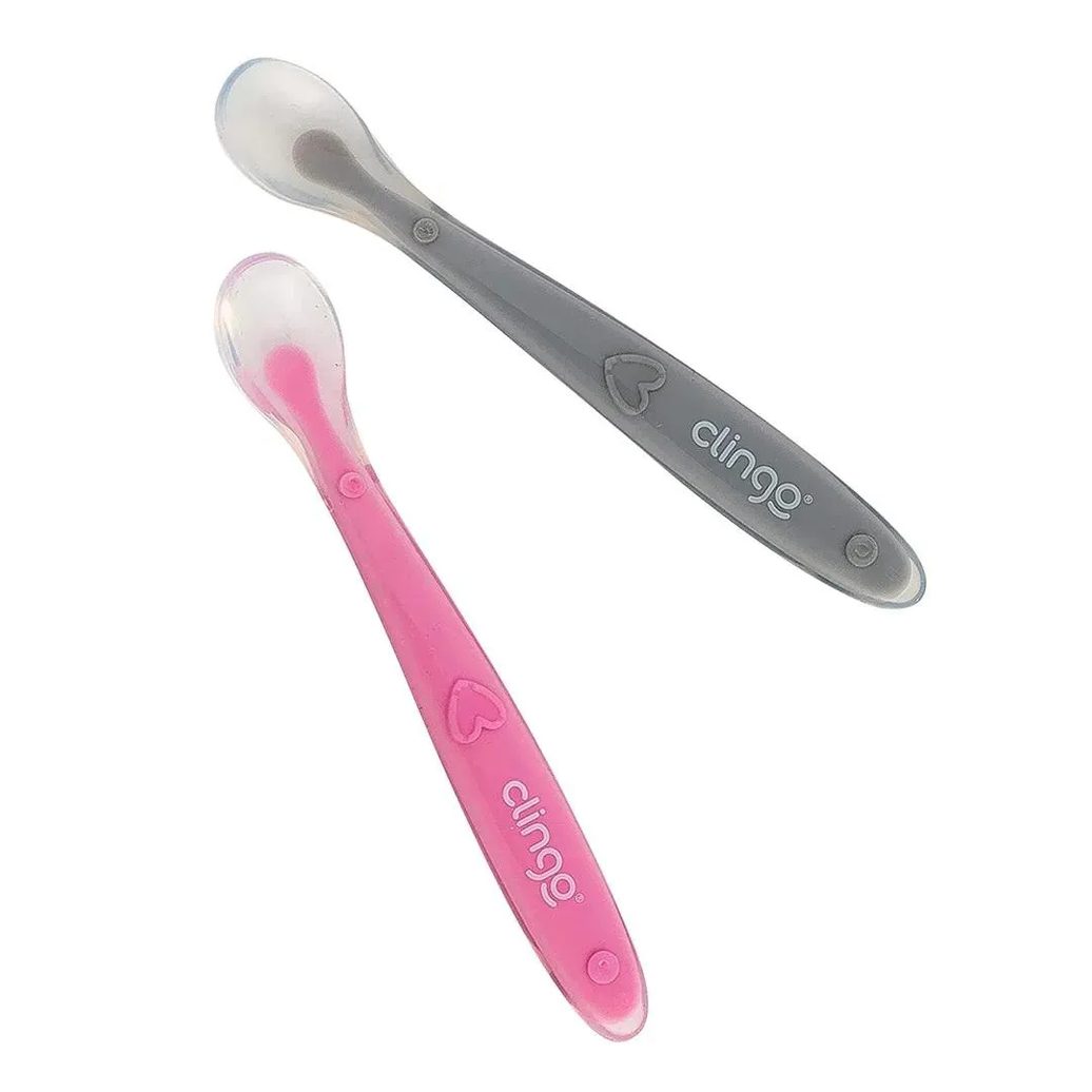 Colheres De Silicone Premium +6M Rosa 2Und Clingo