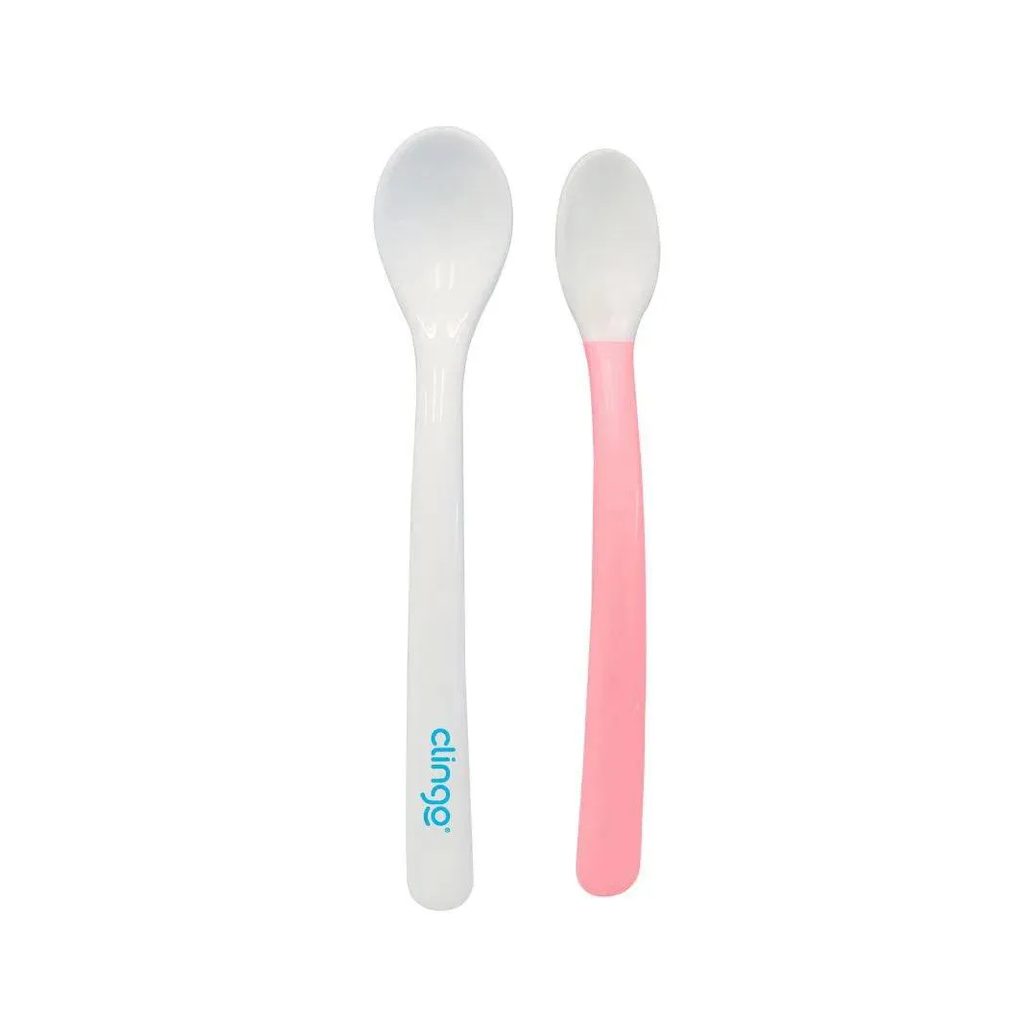 Colheres Infantis 2 Pontas Rosa C/2 Clingo