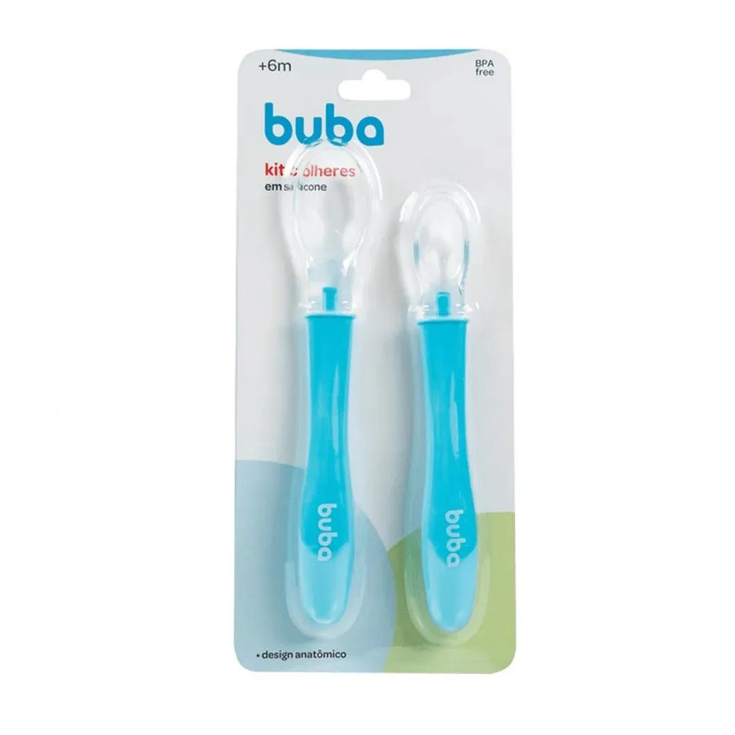 Colheres Silicone Azul 2Und Buba