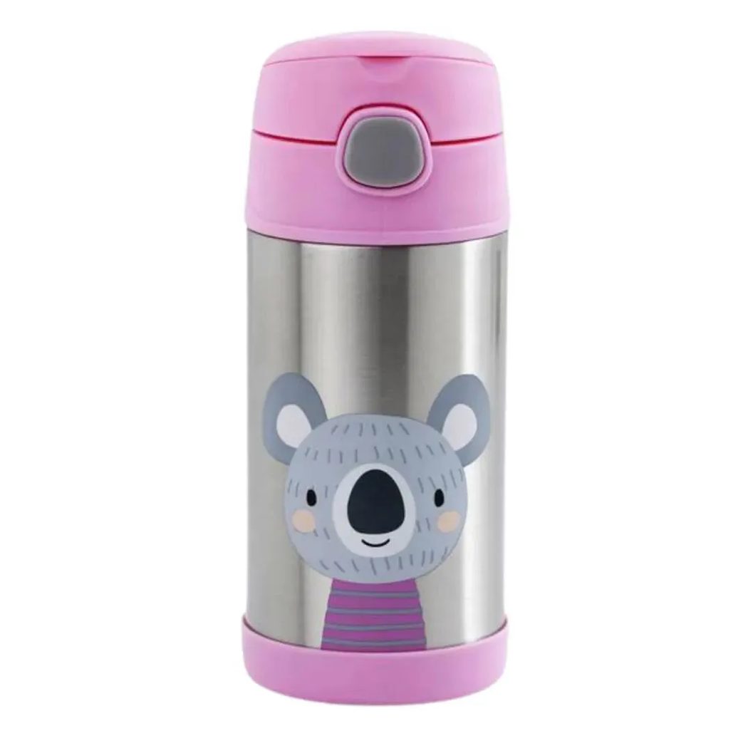 Garrafinha Térmica Com Canudo 310Ml Inox Coala Clingo