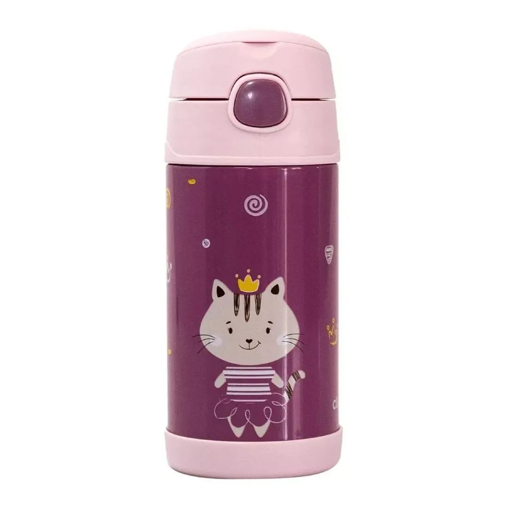 Garrafinha Térmica Com Canudo 310Ml Milky Rosa Clingo