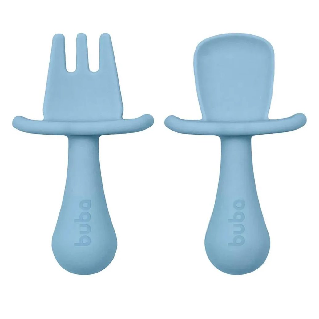 Kit Talheres Silicone Azul +6M Buba