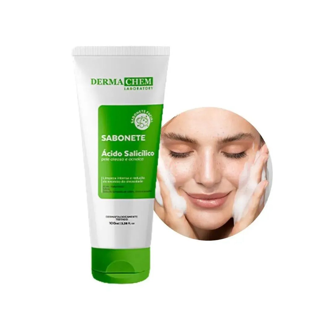 Sabonete Facial Para Pele Oleosa E Acneica Derma Chem 100Ml
