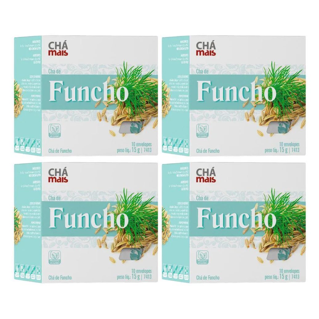 Kit 4X Chá De Funcho 10 Sachês - Chá Mais
