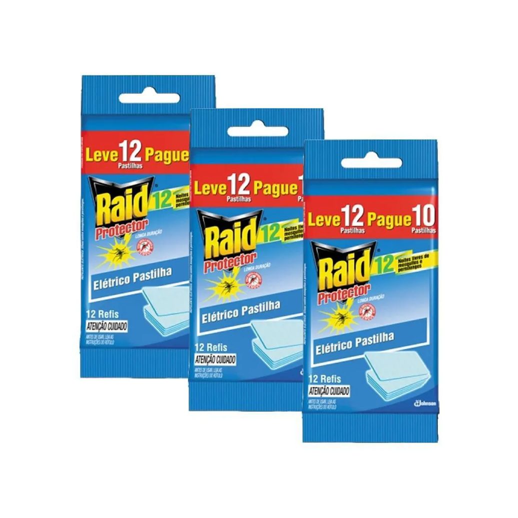Kit Refil 36 Pastilhas Repelente Raid Elétrico