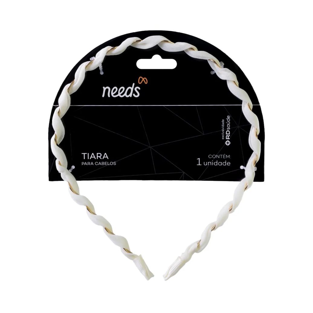 Tiara para Cabelo Needs Dourada e Bege 1 unidade
