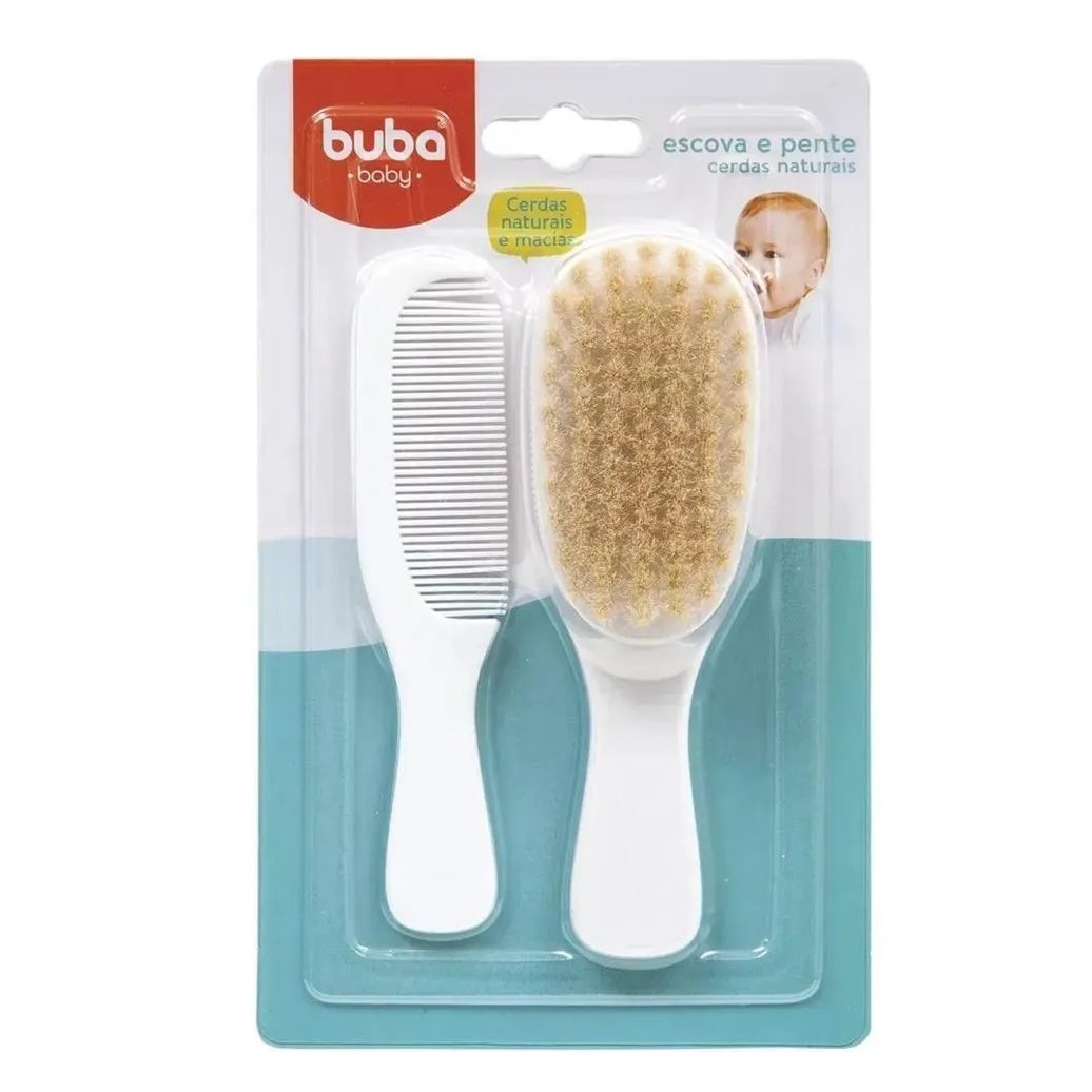 Escova e Pente Cerdas Naturais Buba