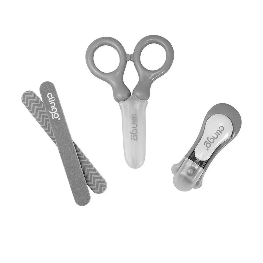 Kit Manicure para Bebês 4Peças Cinza Clingo