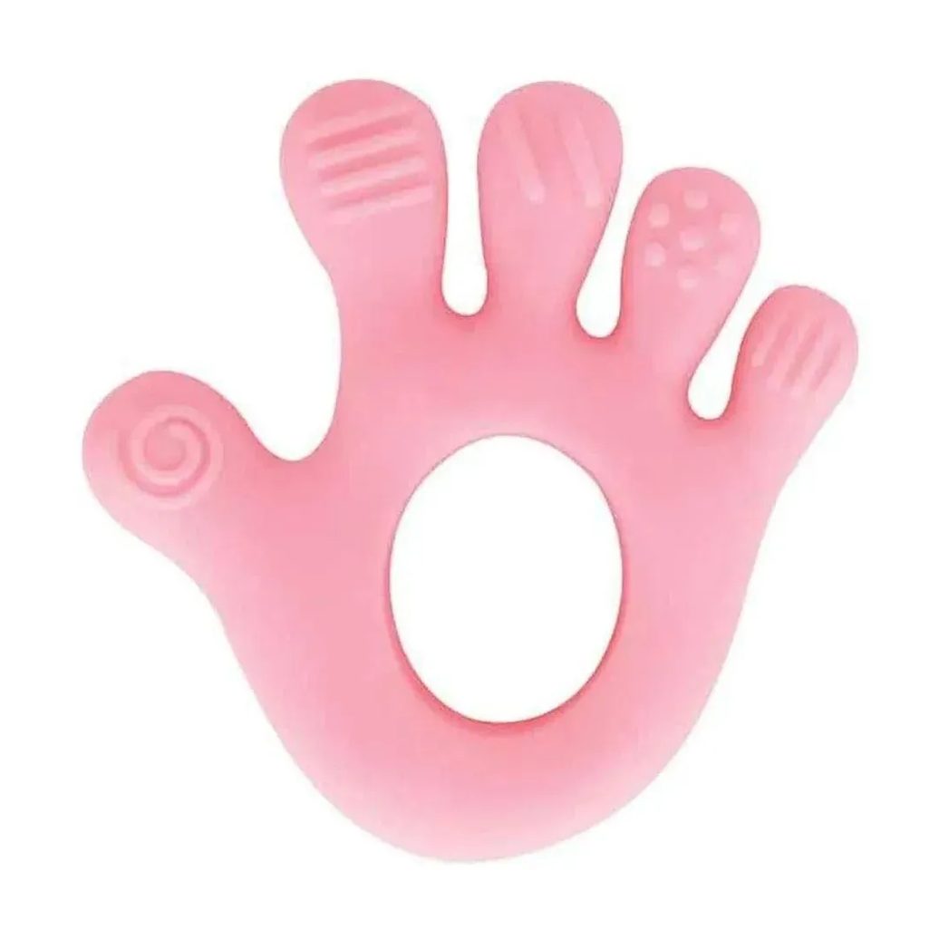 Mordedor Mãozinha Silicone Rosa +4M Buba