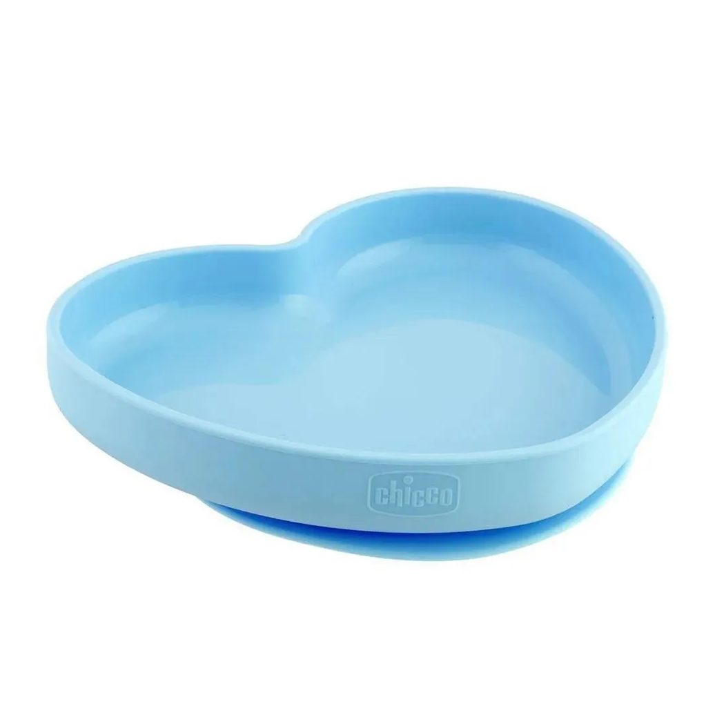 Prato de Silicone com Ventosa Coração Azul Chicco