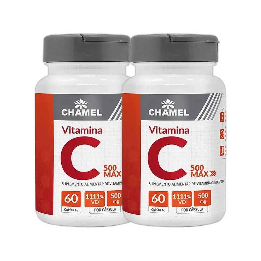Kit 2X Max Vitamina C 500Mg 60 Cps - Chamel