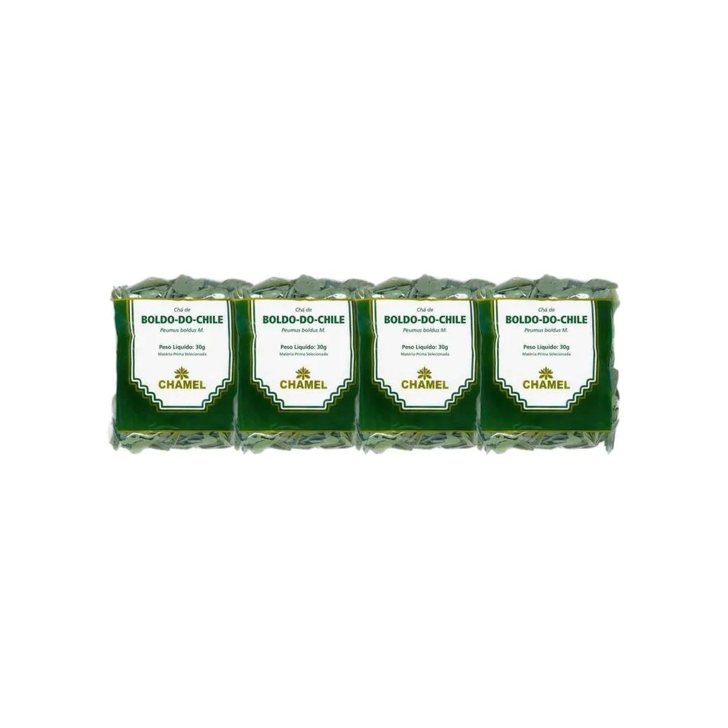 Kit 4X Chá Pacote Boldo do Chile Folhas 30G - Chamel