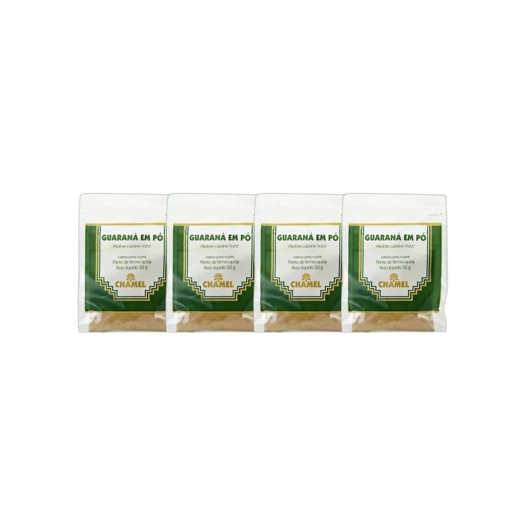 Kit 4X Pacote de Guarana em Pó 50G - Chamel
