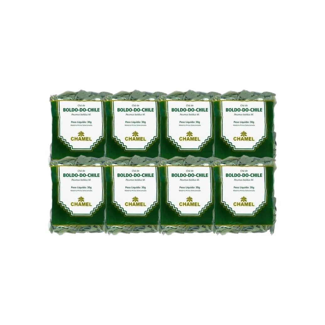 Kit 8X Chá Pacote Boldo do Chile Folhas 30G - Chamel