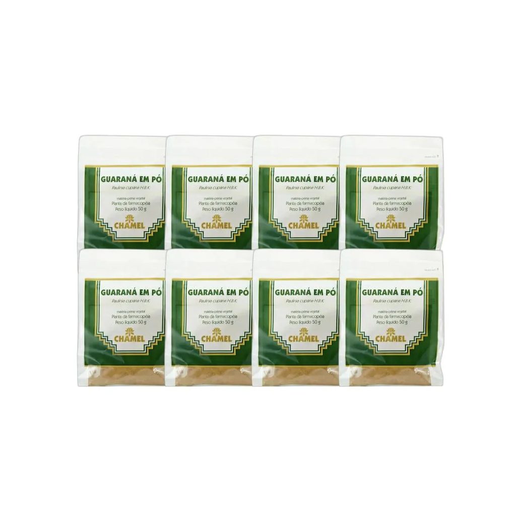 Kit 8X Pacote de Guarana em Pó 50G - Chamel