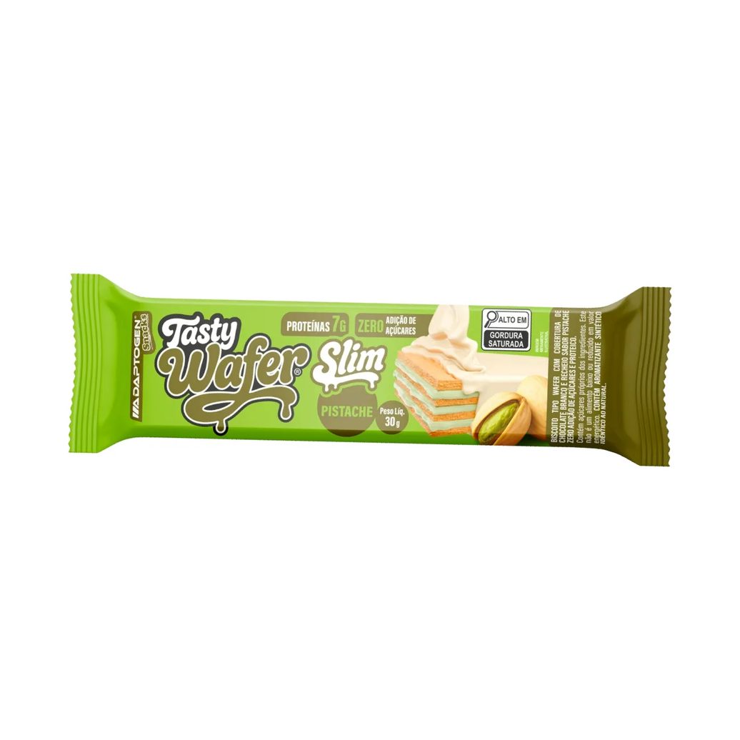 Barra de Proteína Adaptogen Tasty Wafer Slim Pistache 30g