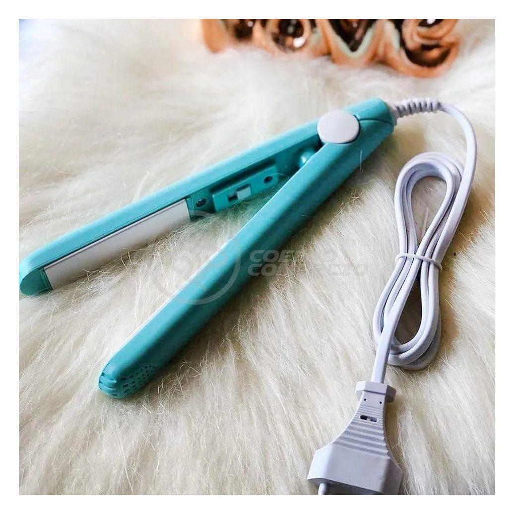Mini Chapinha Prancha Portátil 17Cm Bivolt Profissional Azul