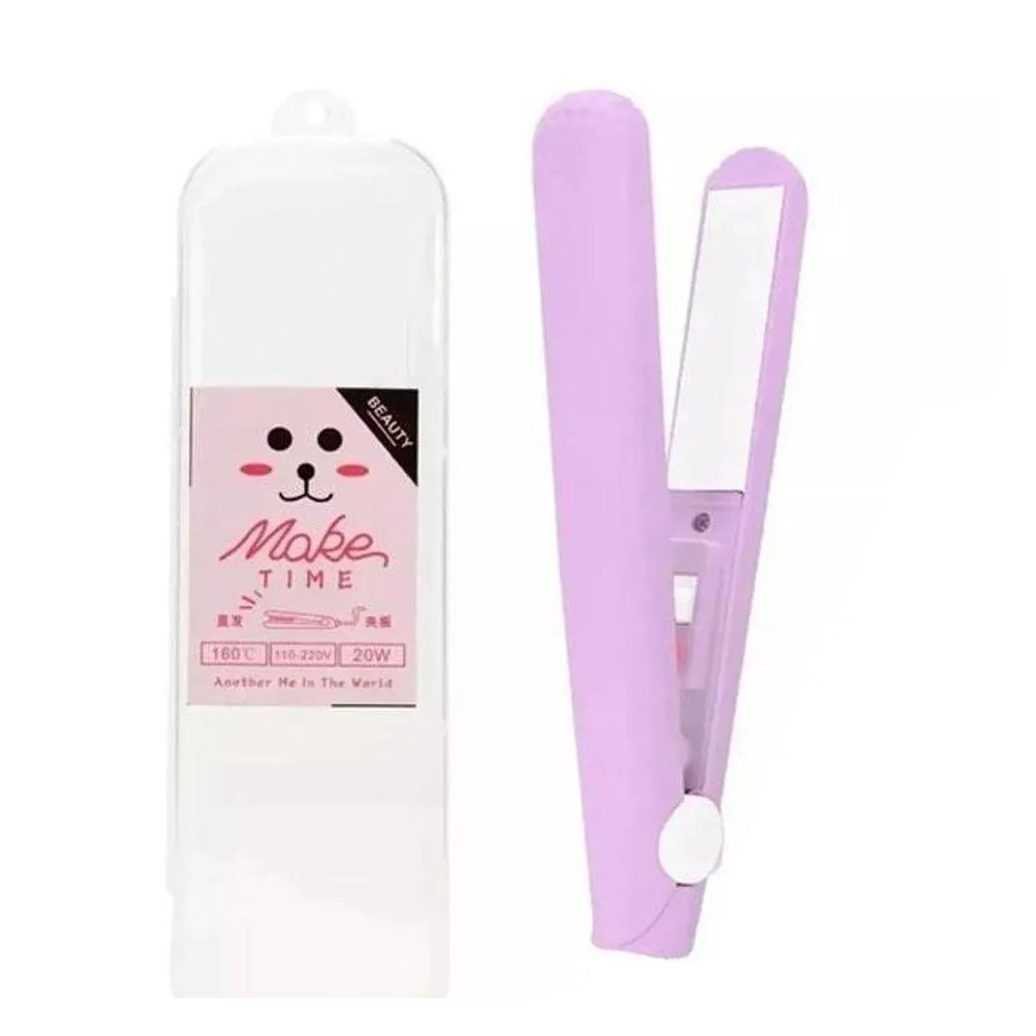 Mini Chapinha Prancha Viagem Cabelo 17Cm Bivolt 110/220V
