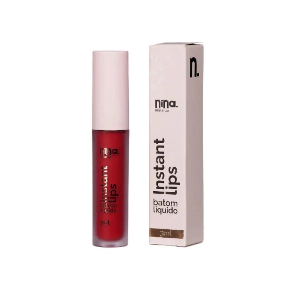 Nina Makeup Batom Líquido 3Ml Cor: Rubi
