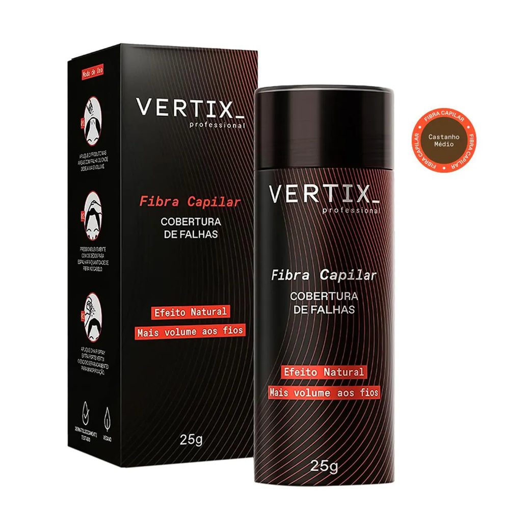 Vertix Professional Fibra Capilar Castanho Médio 25g