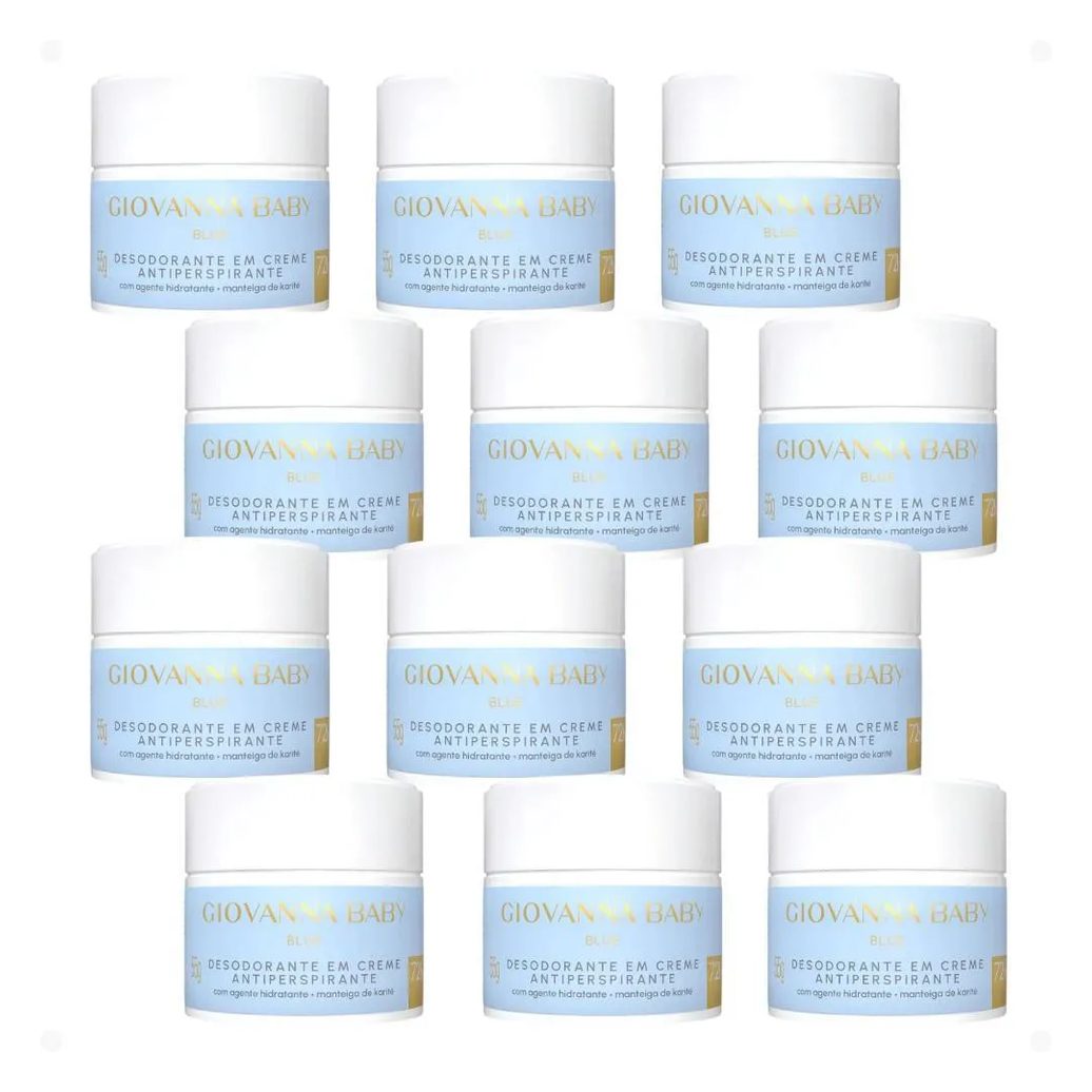 Kit Giovanna Baby Blue: 12 Desodorantes em Creme Antiperspirante 55G