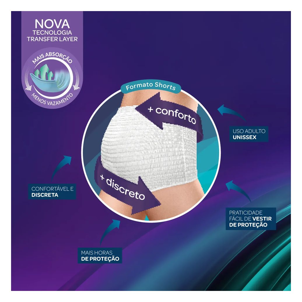 Roupa Íntima Descartável Needs DryCare Pants P/M 24 Unidades