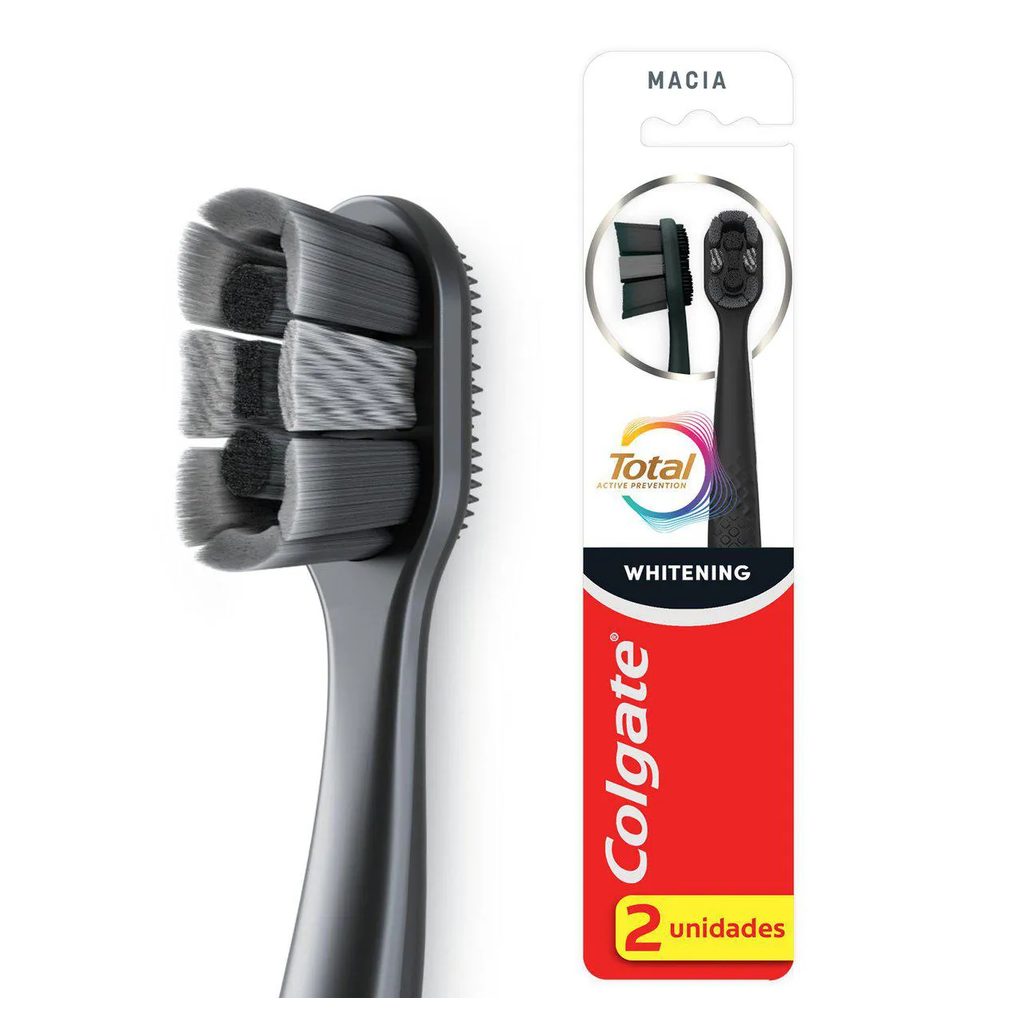 Escova de Dente Colgate Total Whitening Macia 2 unidades