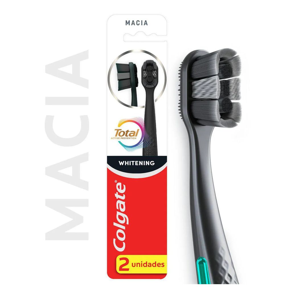 Escova de Dente Colgate Total Whitening Macia 2 unidades