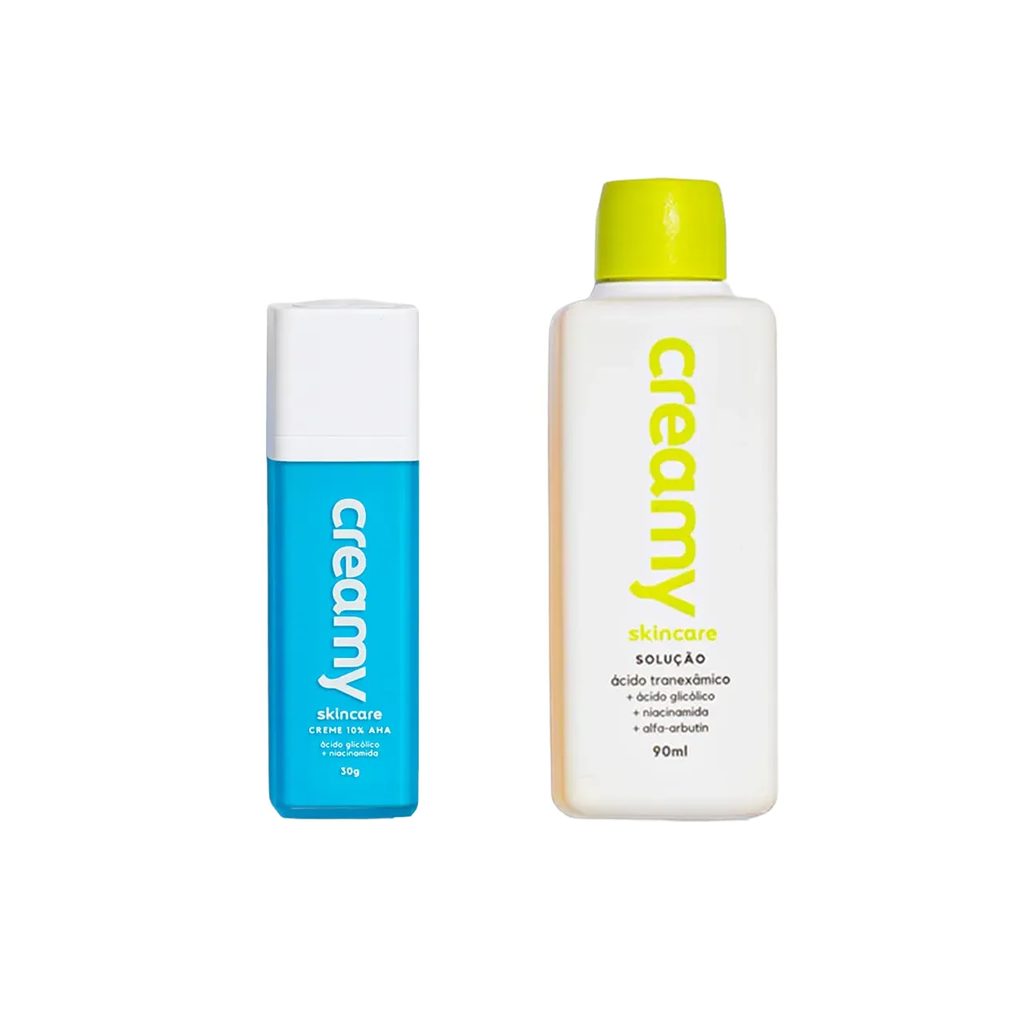 Kit Facial Creamy Tônico Clareador 90ml + Creme Retexturizador 30g