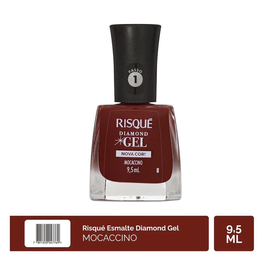 Esmalte Cremoso Risqué Diamond Gel Nova Cor! 9,5ml - Mocaccino