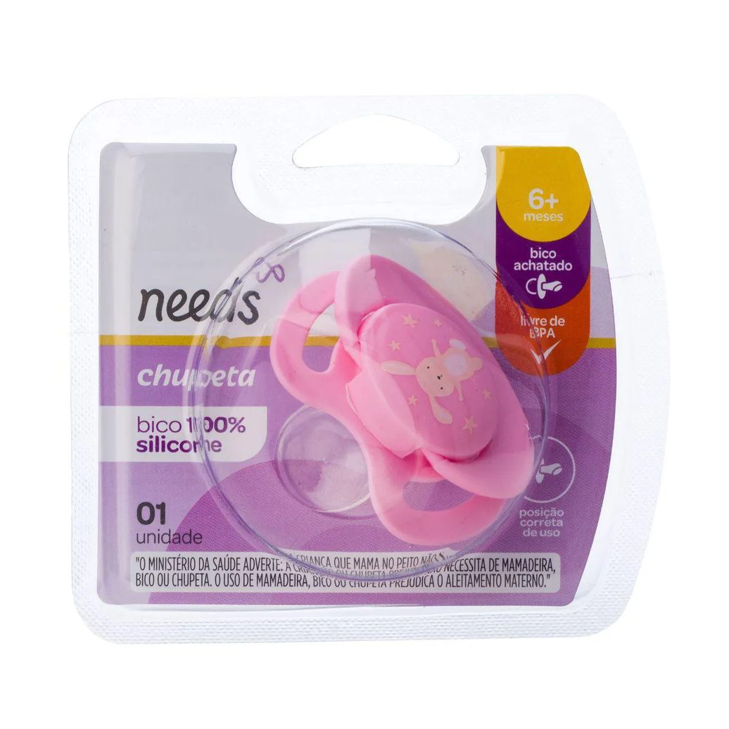 Chupeta Needs Silicone Rosa Claro Tamanho 2 - 1 unidade
