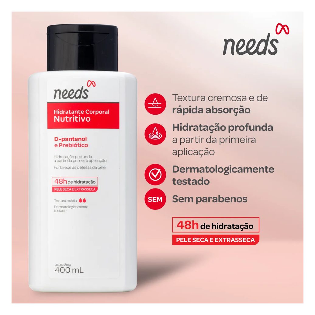 Hidratante Corporal Needs Nutritivo D-Pantenol e Prebiótico 400ml