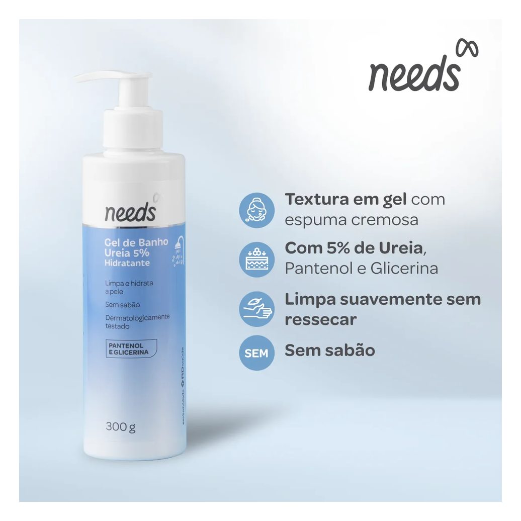 Gel de Banho Hidratante Needs Ureia 5% 300g