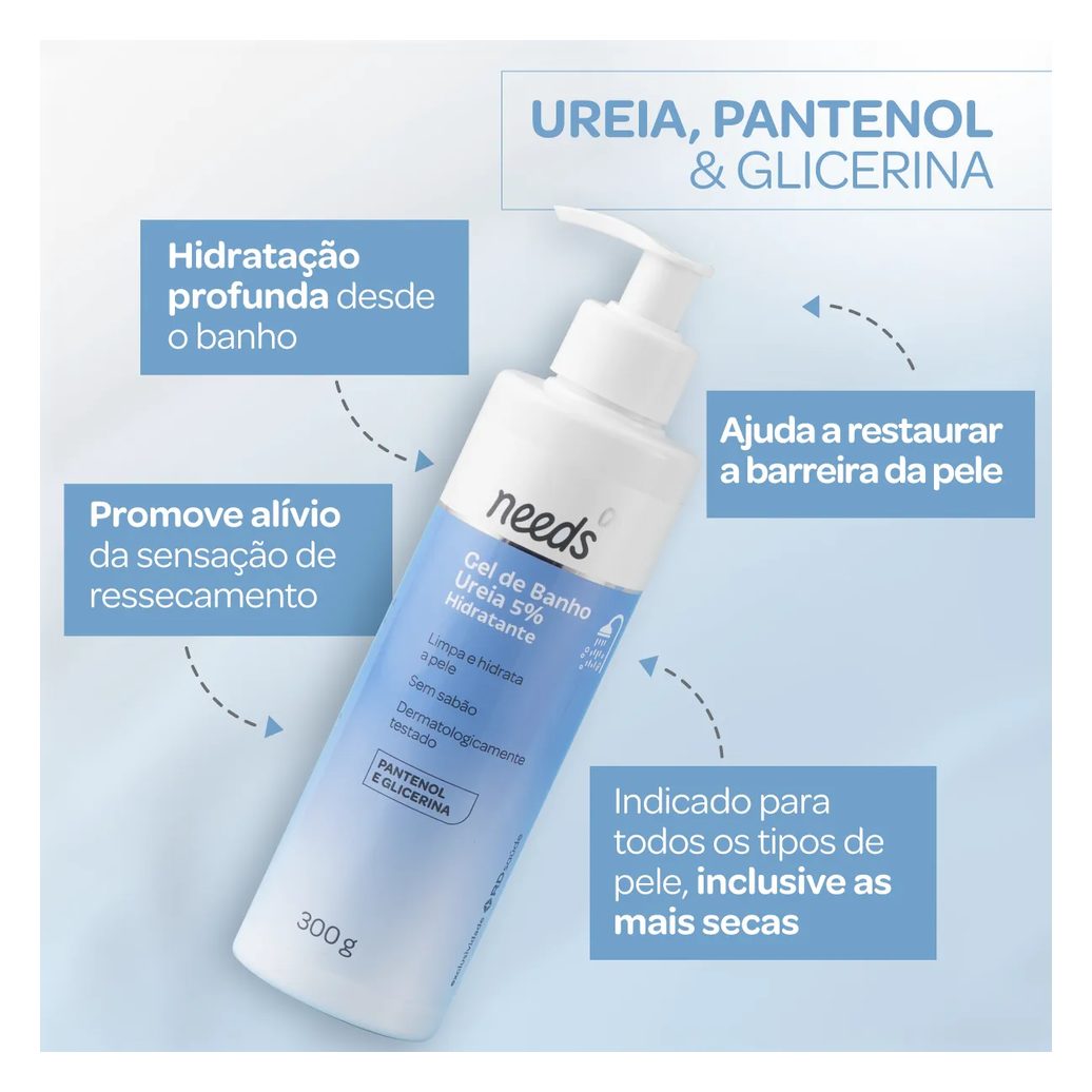 Gel de Banho Hidratante Needs Ureia 5% 300g