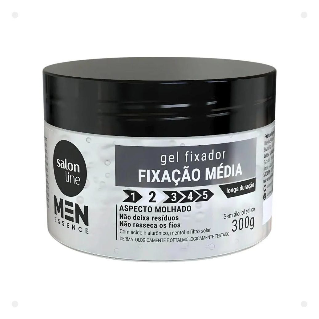 Gel Fixador Salon Line Men Essence Fixação Média Aspecto Molhado 300g