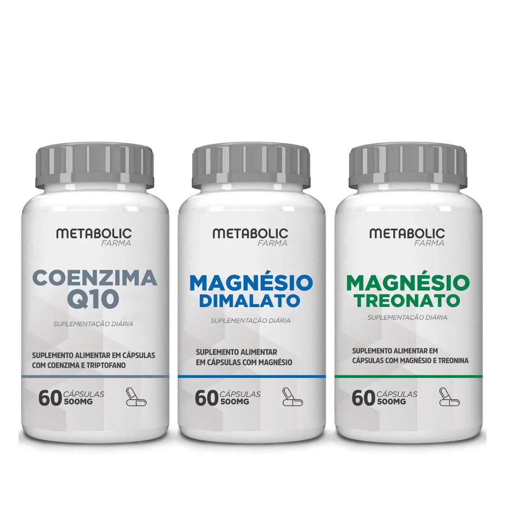 Magnesio Treonato + Dimalato + Coenzima Q10 500Mg 180 Cápsulas - Metabolic Farma