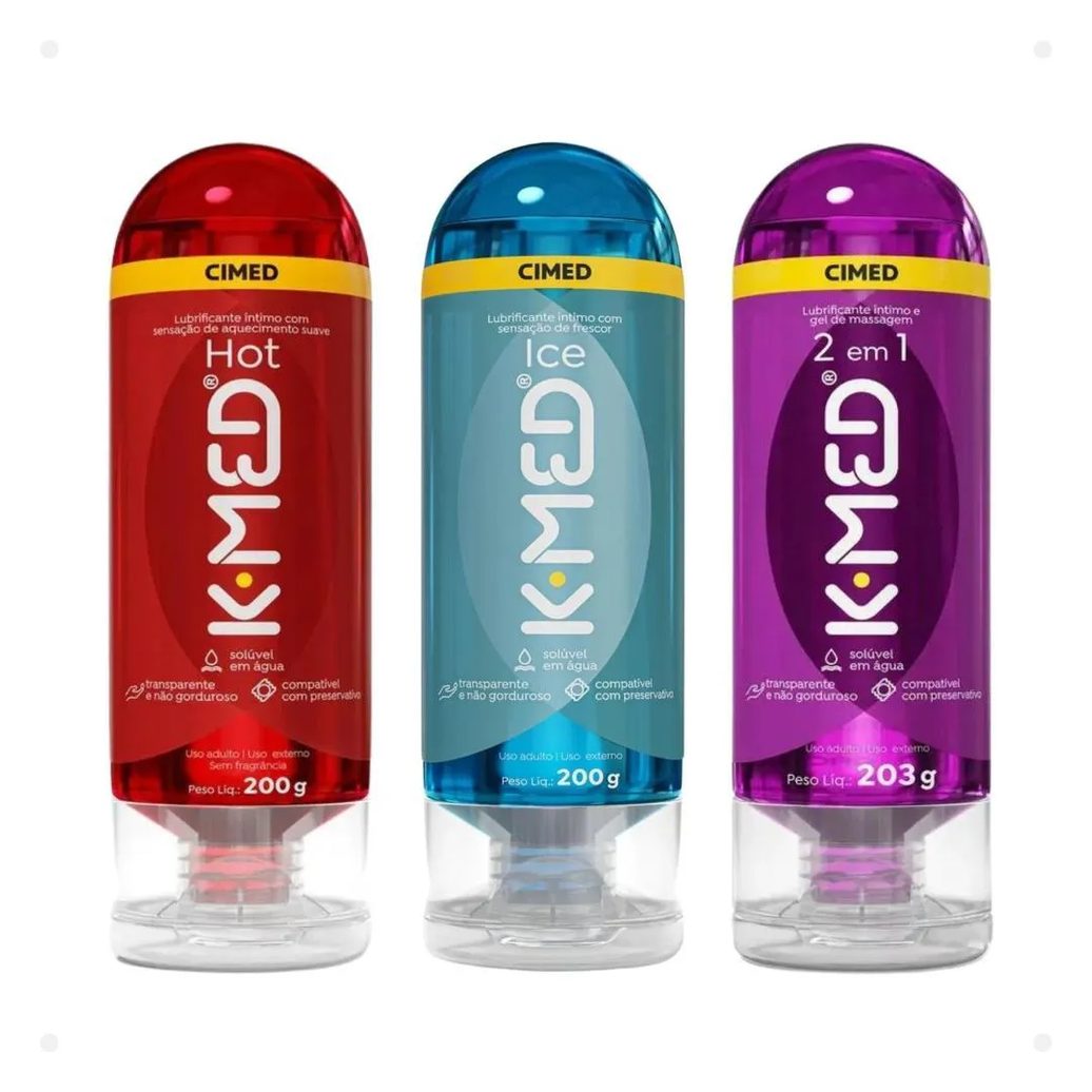 Kit Cimed K-med Lubrificantes Íntimo Trio: Hot, Ice e 2 em 1 200g