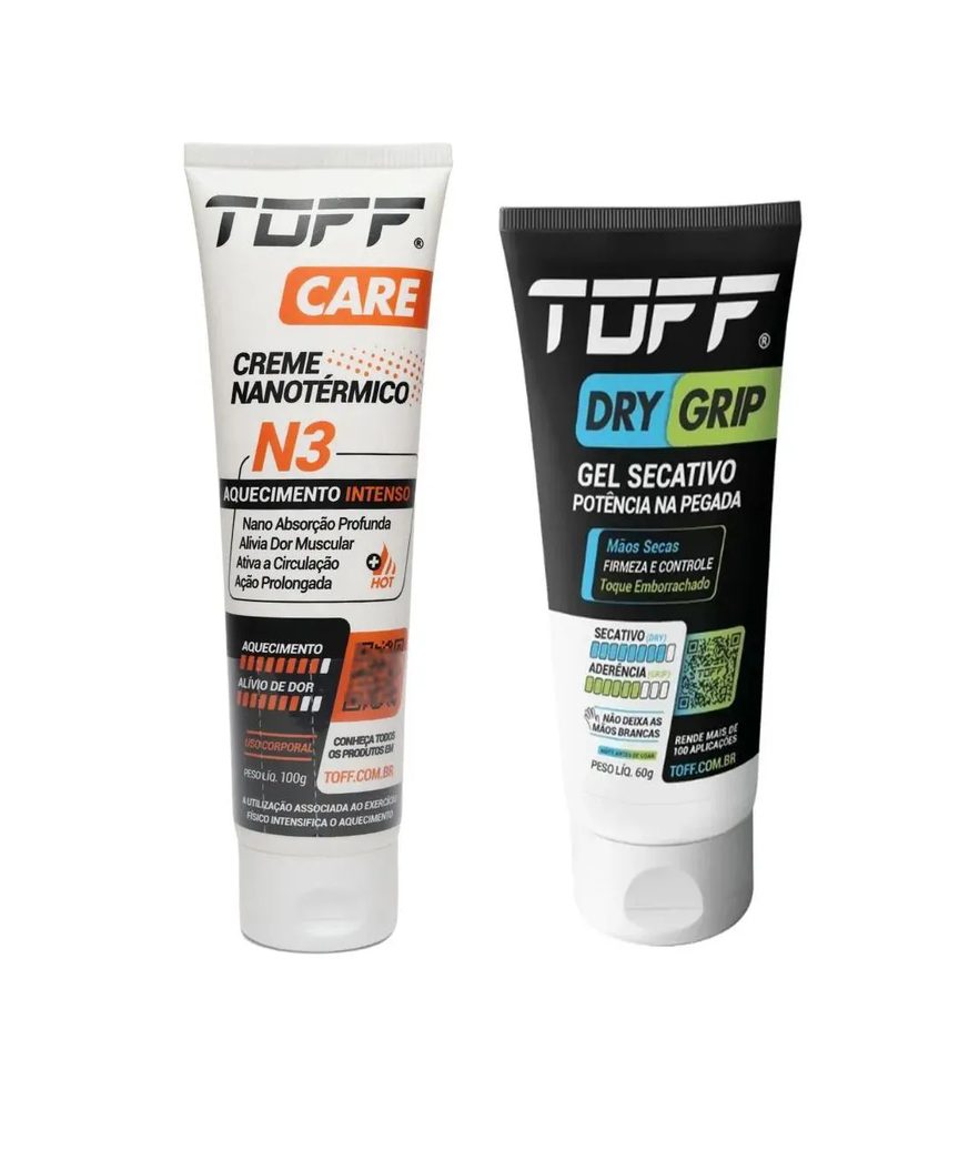 N3 Aquecimento Alívio Dor + Toff Dry Grip Mãos Secas Firmeza