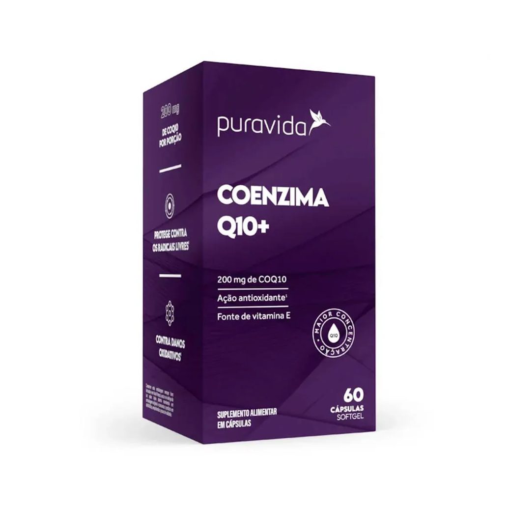 Coenzima Q10+ com Vitamina e 200Mg - 60 Caps - Puravida