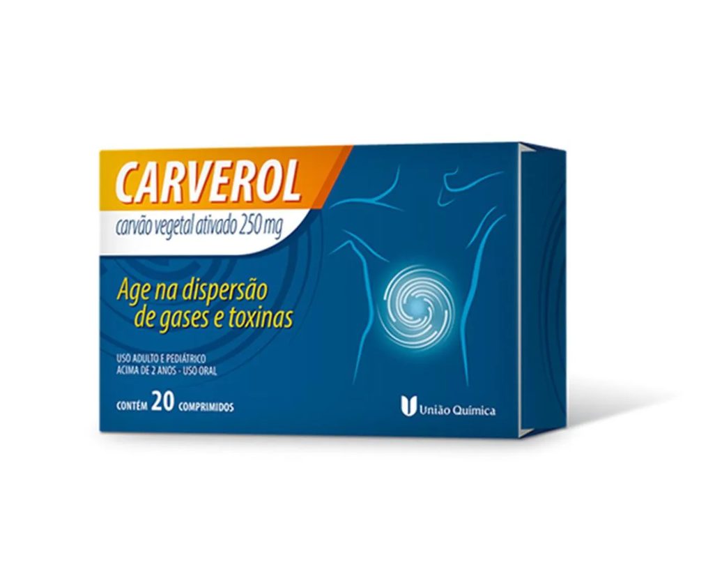 Carvão Vegetal Ativado Carverol 250Mg 20 Cpr - União Química