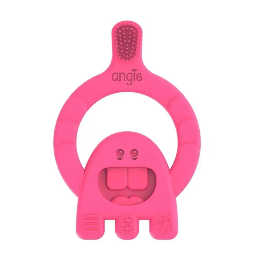 Mordedor com Cerdas Dental Baby +4M Rosa Angie