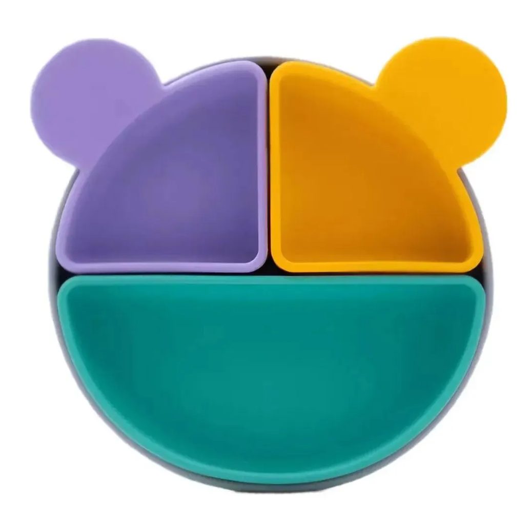 Prato de Silicone Ursinho com Divisória Petit Piá