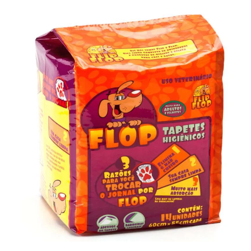 Tapete Higiênico Flop Petix para Cães 14Un 60X55Cm