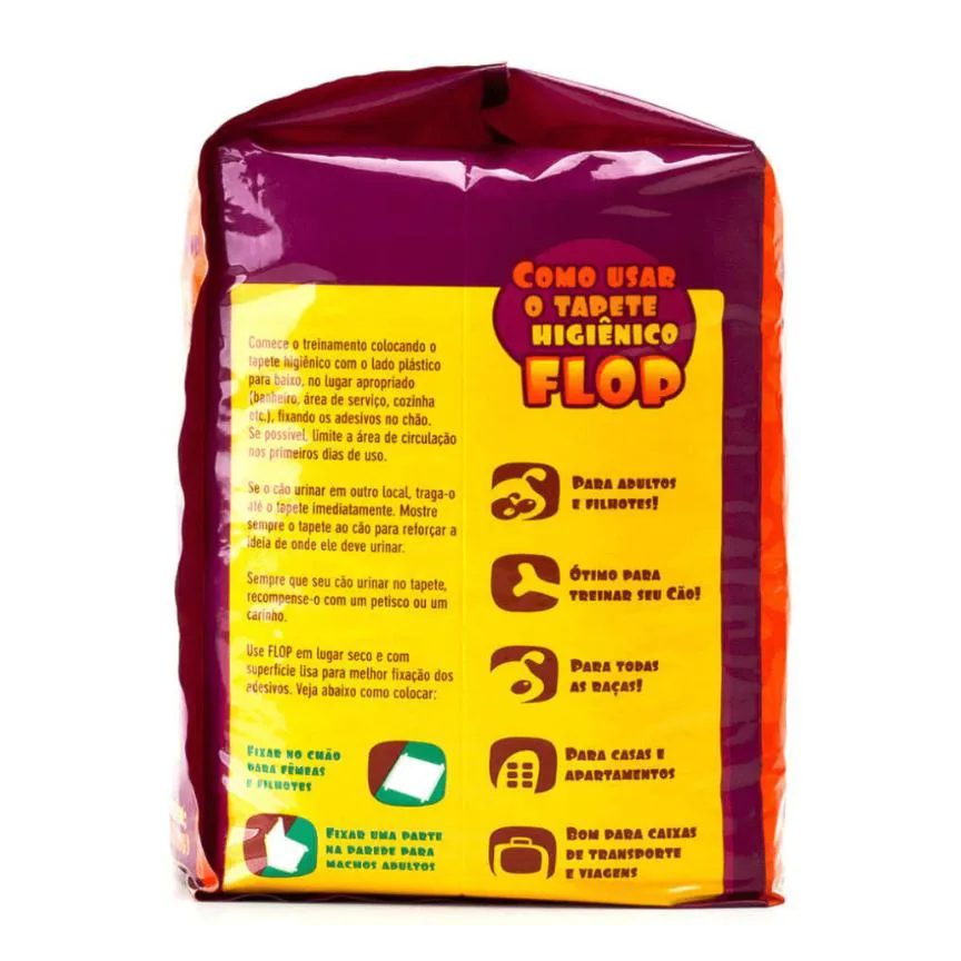 Tapete Higiênico Flop Petix para Cães 14Un 60X55Cm