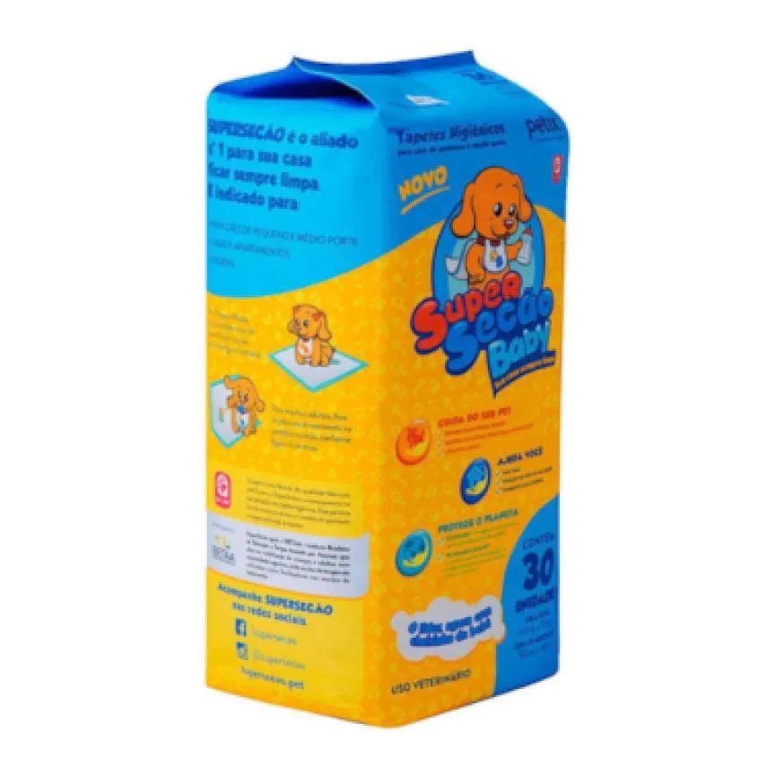 Tapete Higiênico Petix Super Secão Baby 30Un 60X55Cm