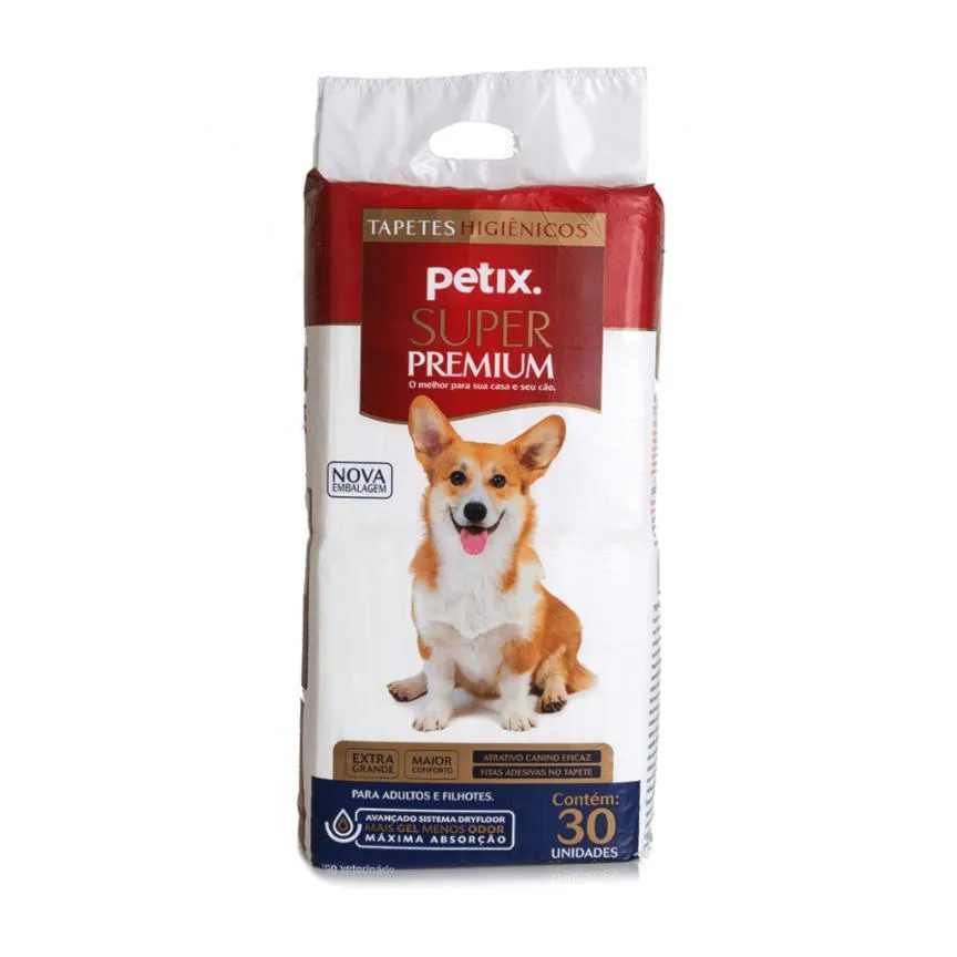 Tapete Higiênico Super Premium Petix 30Un 90X60Cm para Cães